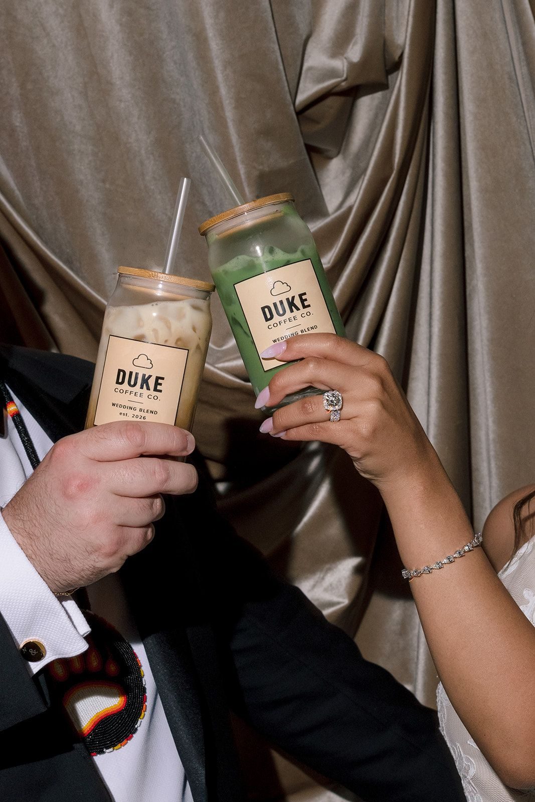 Custom coffee cups at a Laguna Beach wedding