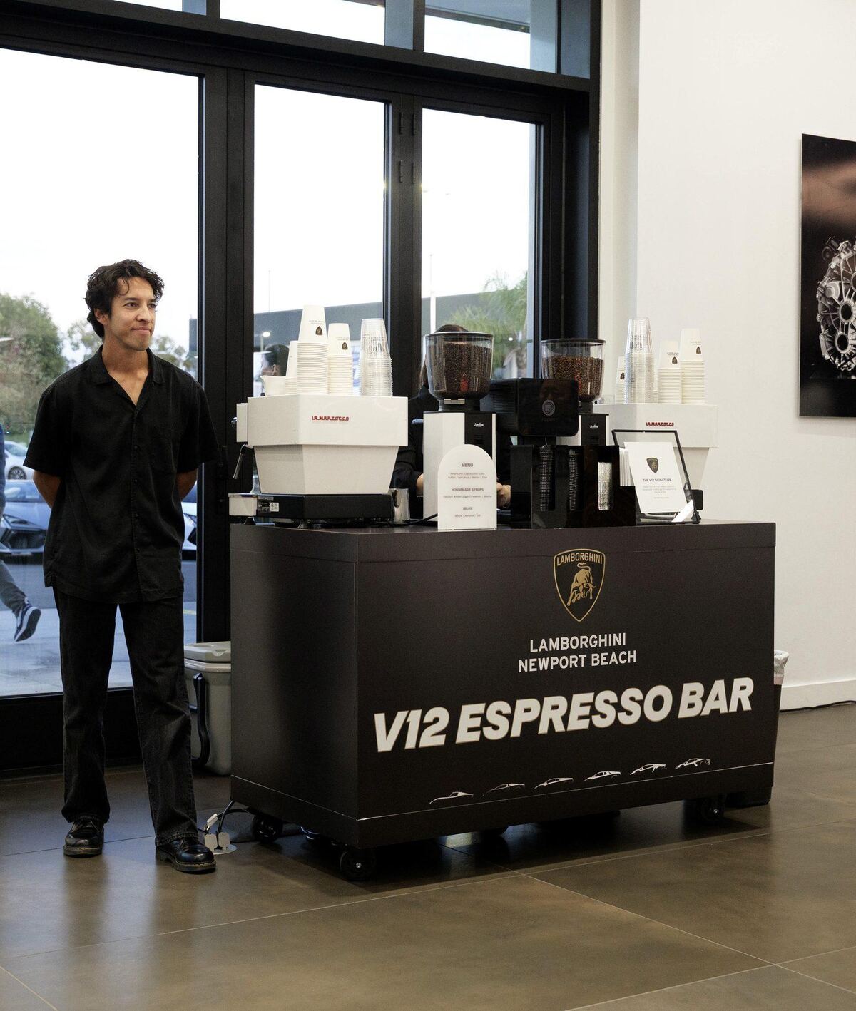 Lamborghini branded espresso bar activation